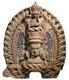 India: Stone carving of the Goddess Kali in the form of a dancer's headdress, Kerala, 15th century